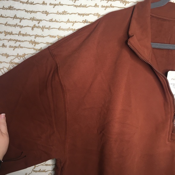 NEW WITH TAGS Fabletics Size 4x Kat Half Zip Pullover Sweatshirt Java - Picture 5 of 10